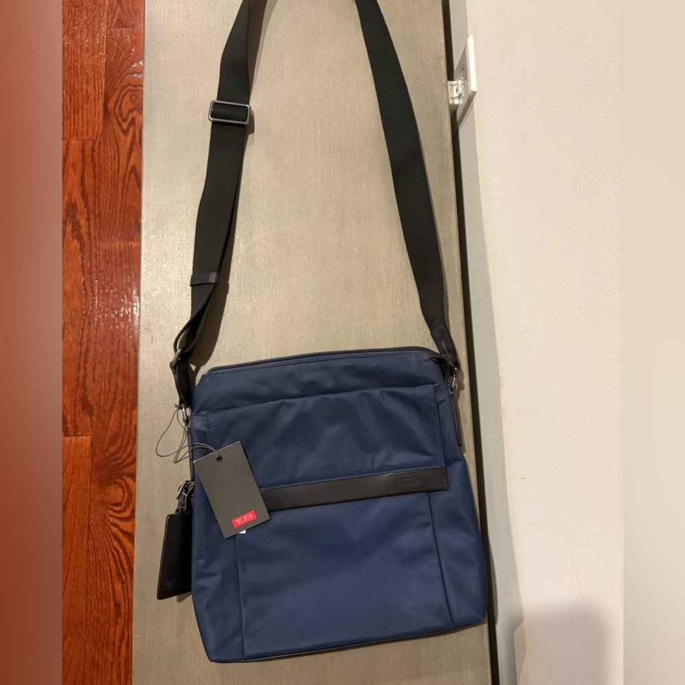 Tumi Navy and Black Messenger Bag